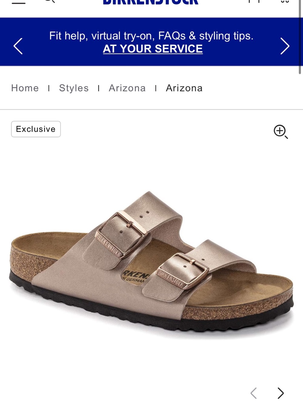 Birkenstock Arizona in copper